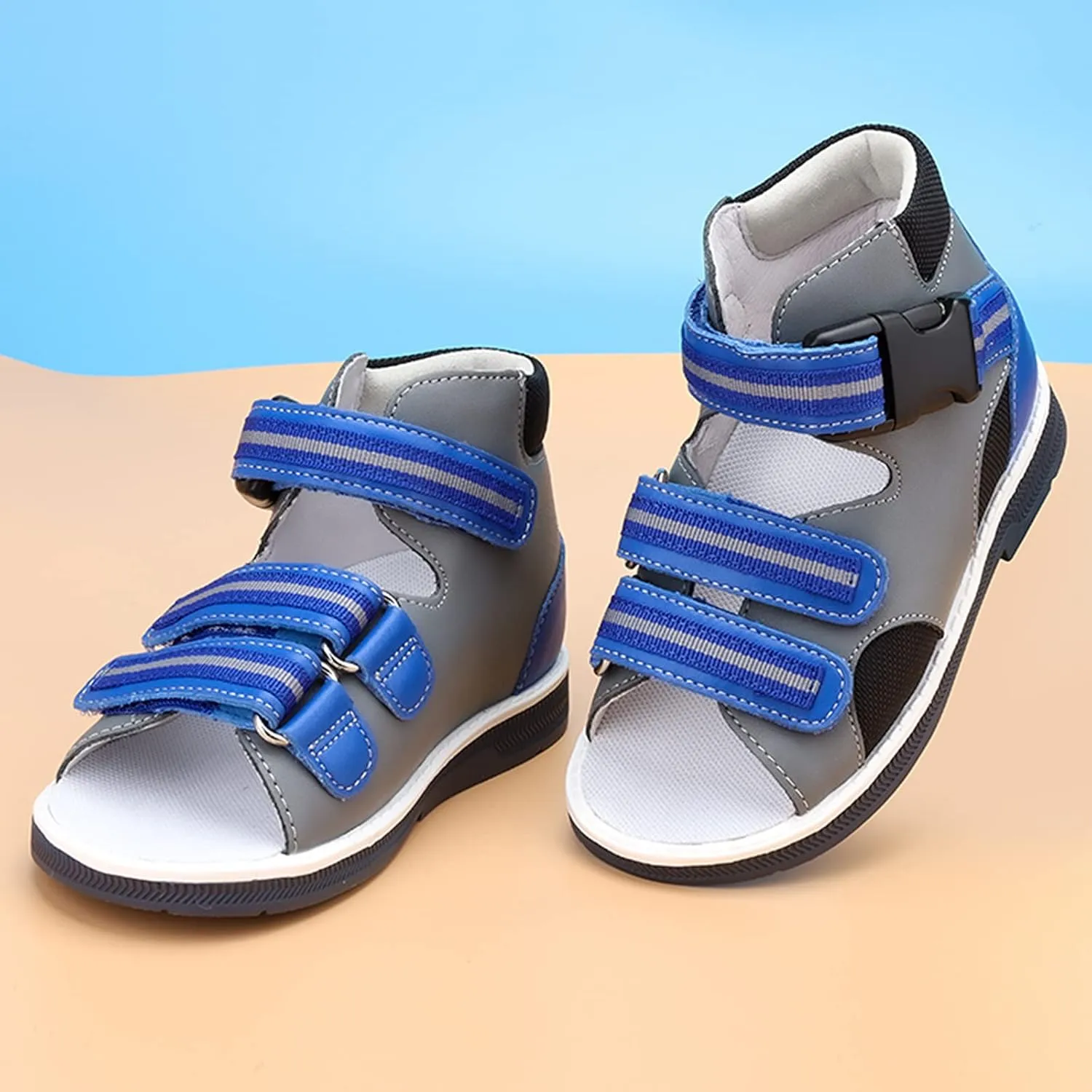 Orthopedic Sandals for Toddlers,Little Kids Leather Corrective Shoes with Arch and Ankle Support for Children's Foot Problems
