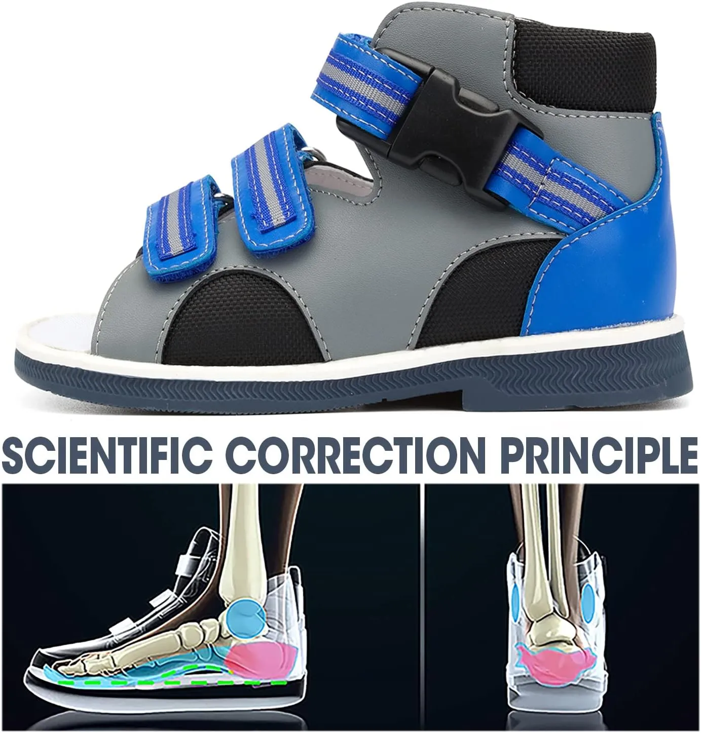 Orthopedic Sandals for Toddlers,Little Kids Leather Corrective Shoes with Arch and Ankle Support for Children's Foot Problems