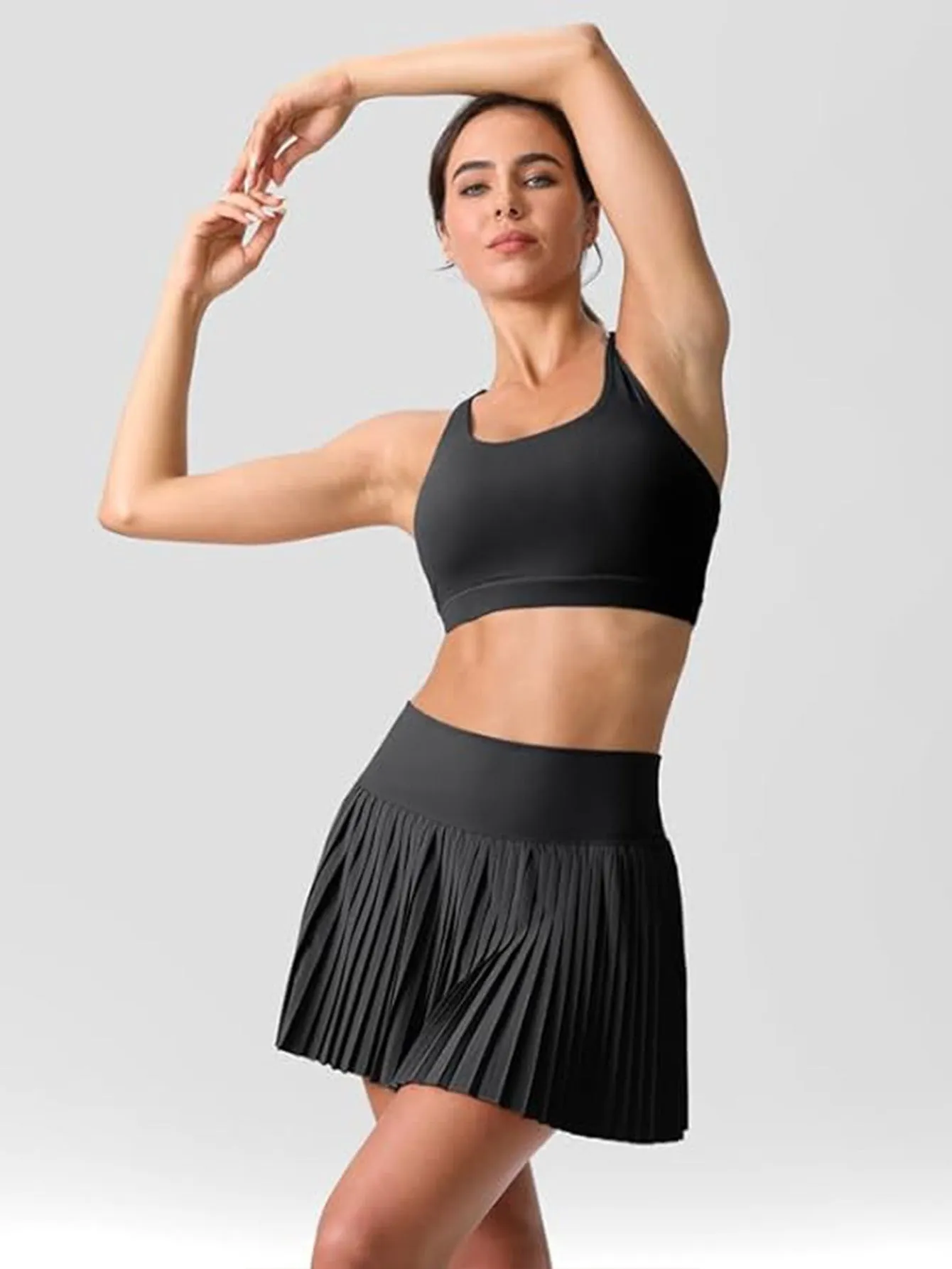 Pleated Tennis Skirt Golf Skorts for Woman Side Pocket Athletic Skirt Moisture-Wicking High Workout Skirt Perfect for Gym Running