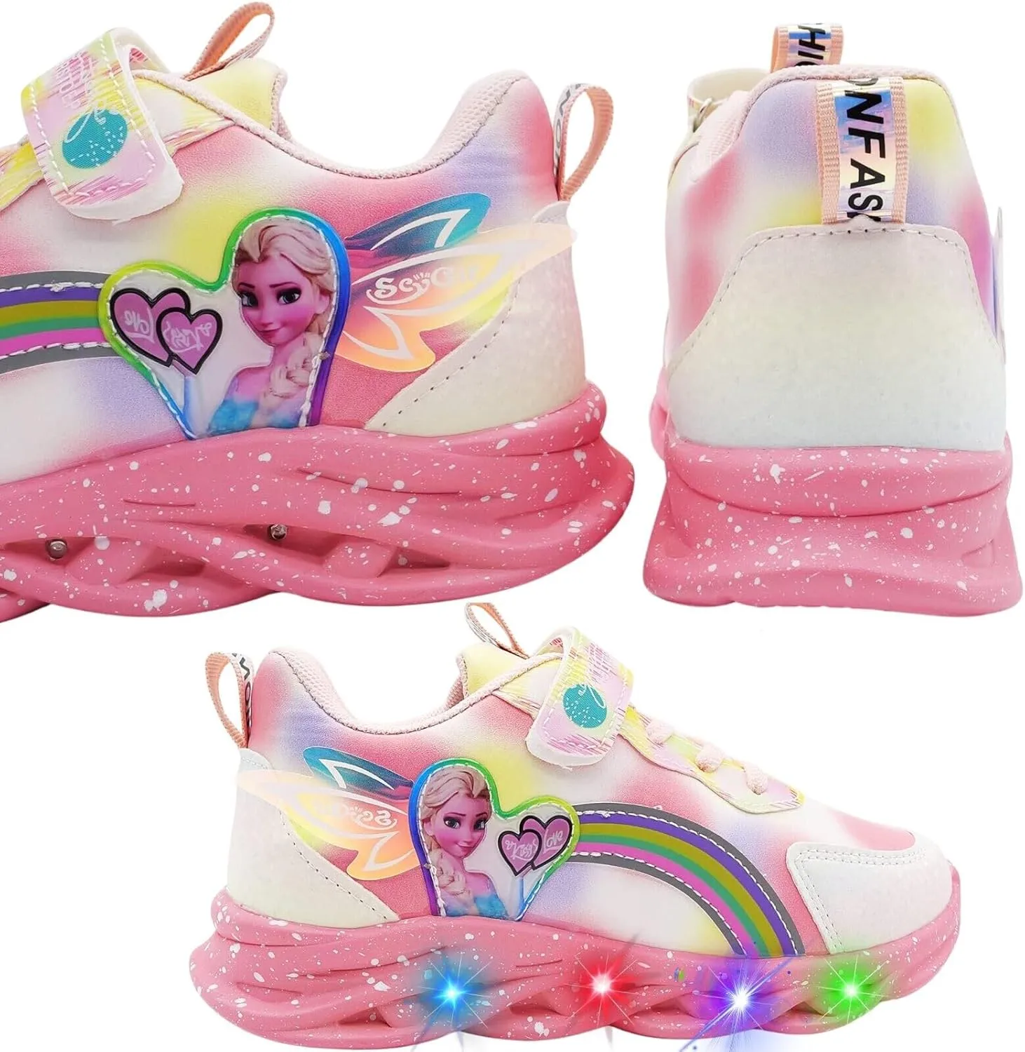 Princess Sneakers for Girls Light Up Shoes Zapatos para Nias Baby Toddler Shoes Birthday Tenis para Nias Xmas