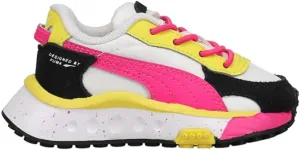Puma - Infants Wild Rider Rollin' Ac Shoes, Size: 6 M US Toddler, Color: Puma White/Pink Glo/Blazing Yellow