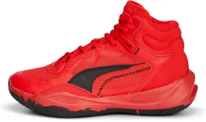 PUMA Playmaker Pro Mid Sneaker, for All Time Red-Black, 4 US Unisex Big Kid
