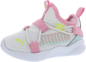 PUMA Rift Slip On Pop Glitch Baby Girls Shoes Size 8, Color: White/Pink