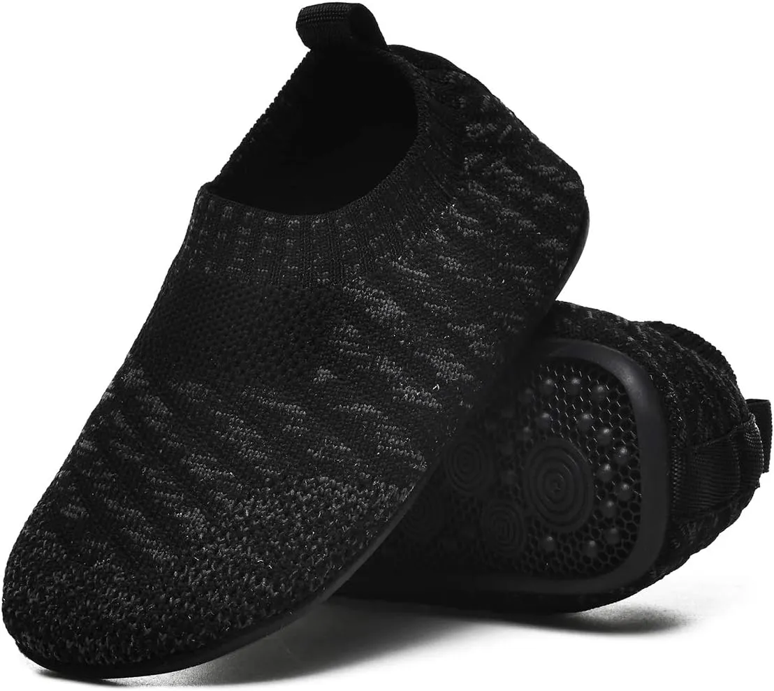 QZKDM Indoor Outdoor Non-Slip Toddler Slippers Shoes Lightweight Kids First Walkers House Shoes for Boys Girls with Rubber Sole Grip