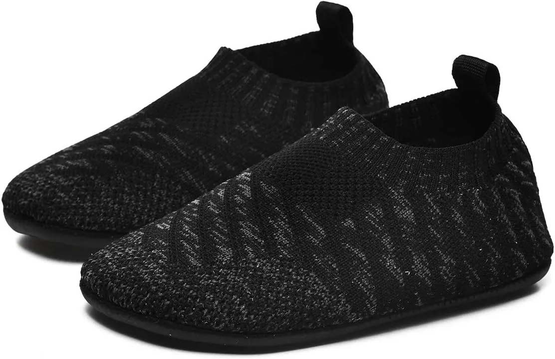 QZKDM Indoor Outdoor Non-Slip Toddler Slippers Shoes Lightweight Kids First Walkers House Shoes for Boys Girls with Rubber Sole Grip