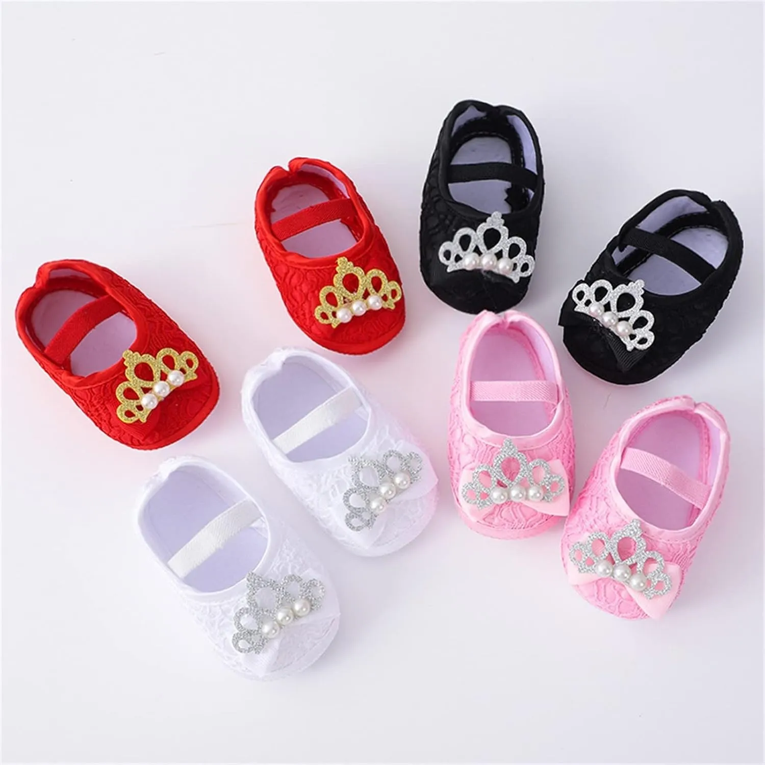 sfdgfhyf 0 to 9 Months Children Sneakers Baby Shoes Fashion Soft Sole Toddler Shoes Pearl Dress Flower Shoes Toddler