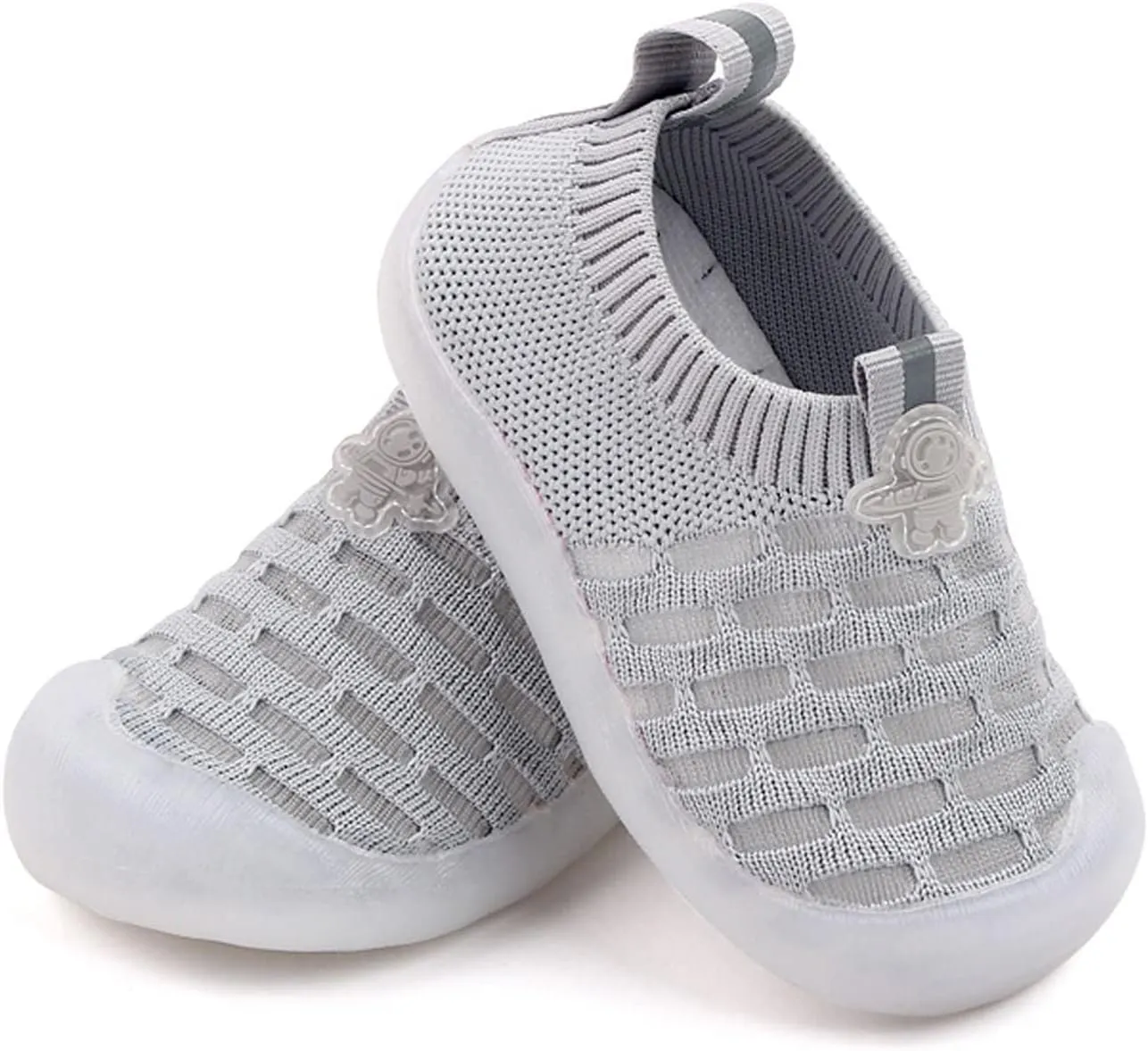 sfdgfhyf Baby Flat Sneaker Girls Leisure Shoes Mesh Shoes Breathable Soft Sole Sport Shoes Socks Comfortable Mesh (Grey, 17)