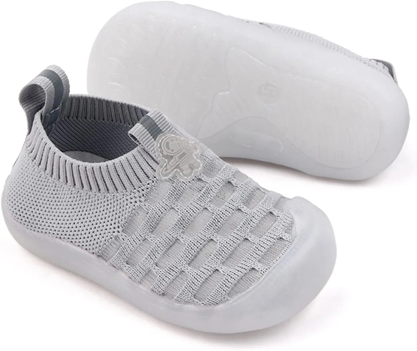 sfdgfhyf Baby Flat Sneaker Girls Leisure Shoes Mesh Shoes Breathable Soft Sole Sport Shoes Socks Comfortable Mesh (Grey, 17)