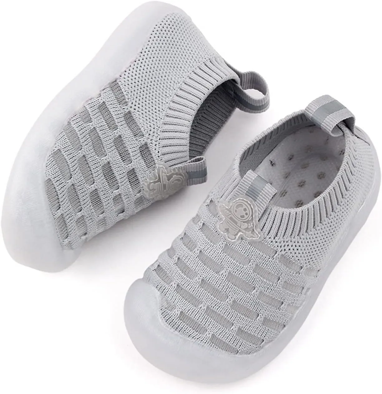 sfdgfhyf Baby Flat Sneaker Girls Leisure Shoes Mesh Shoes Breathable Soft Sole Sport Shoes Socks Comfortable Mesh (Grey, 17)
