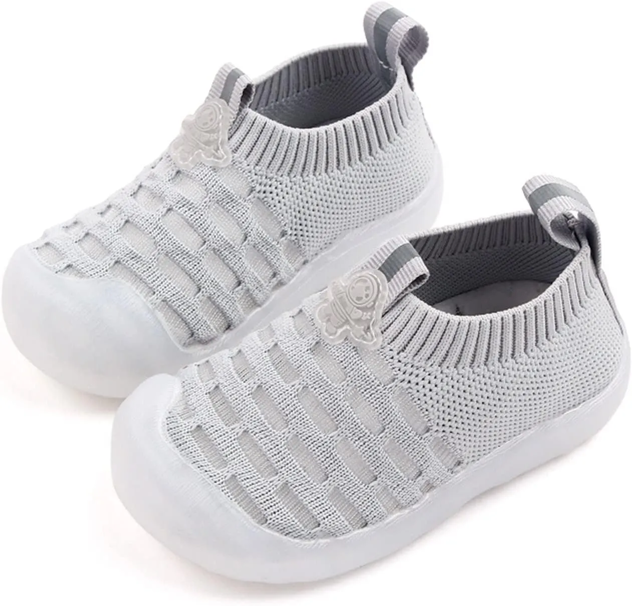 sfdgfhyf Baby Flat Sneaker Girls Leisure Shoes Mesh Shoes Breathable Soft Sole Sport Shoes Socks Comfortable Mesh (Grey, 17)