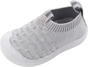 sfdgfhyf Baby Flat Sneaker Girls Leisure Shoes Mesh Shoes Breathable Soft Sole Sport Shoes Socks Comfortable Mesh (Grey, 17)