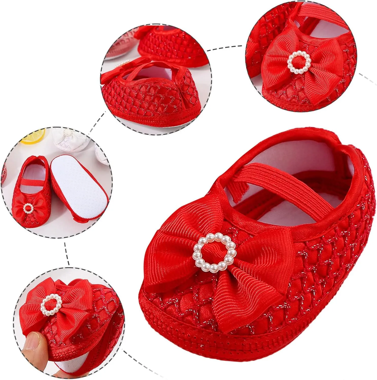 sfdgfhyf Children Low Heel Sneakers Baby Shoes Fashion Soft Sole Toddler Shoes Pearl Dress Flower Shoes Toddler Shoes