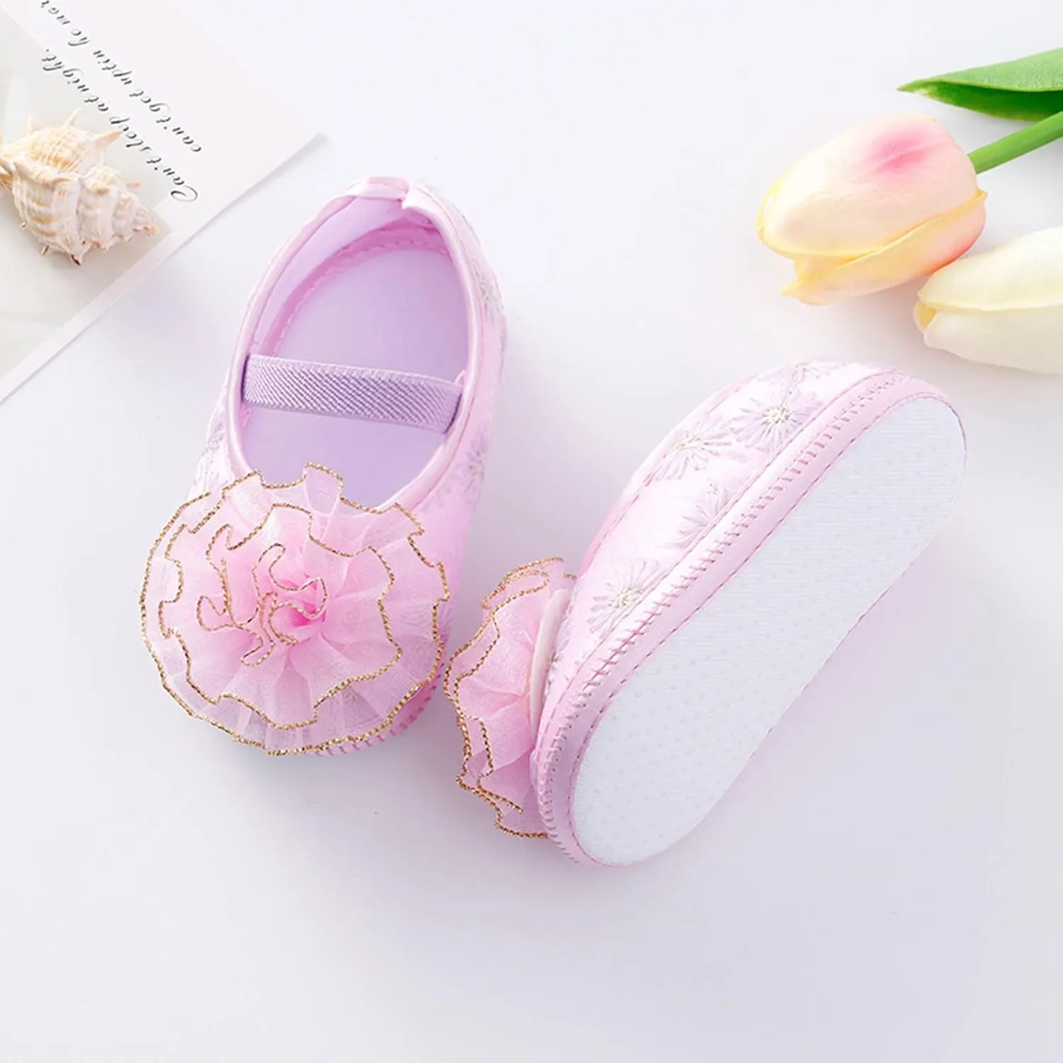 Shoes Shoes Little Child Sole Princess Toddler Flowers Shoes Soft Cute Baby Sneakers Girls Baptism Shoes