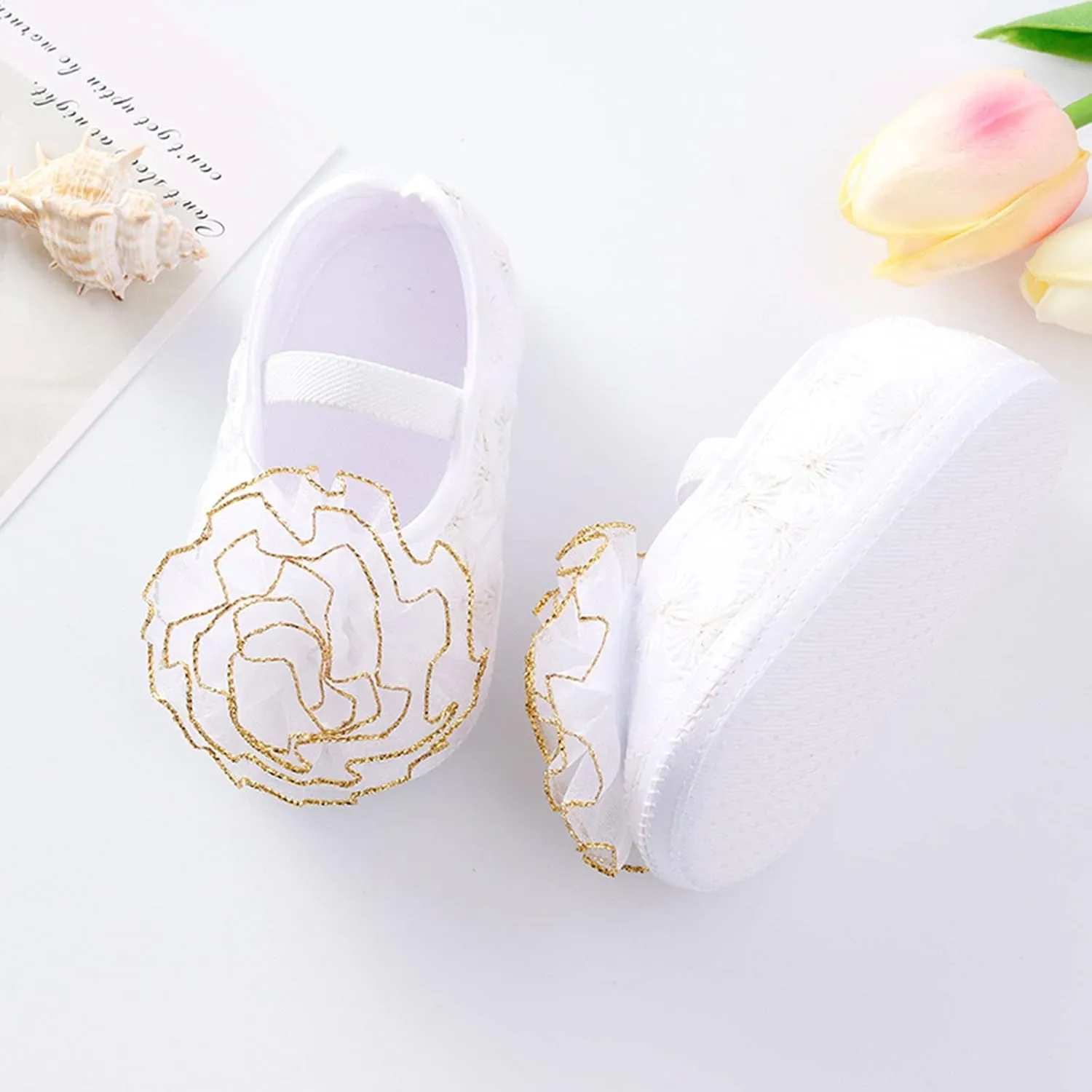 Shoes Shoes Little Child Sole Princess Toddler Flowers Shoes Soft Cute Baby Sneakers Girls Baptism Shoes