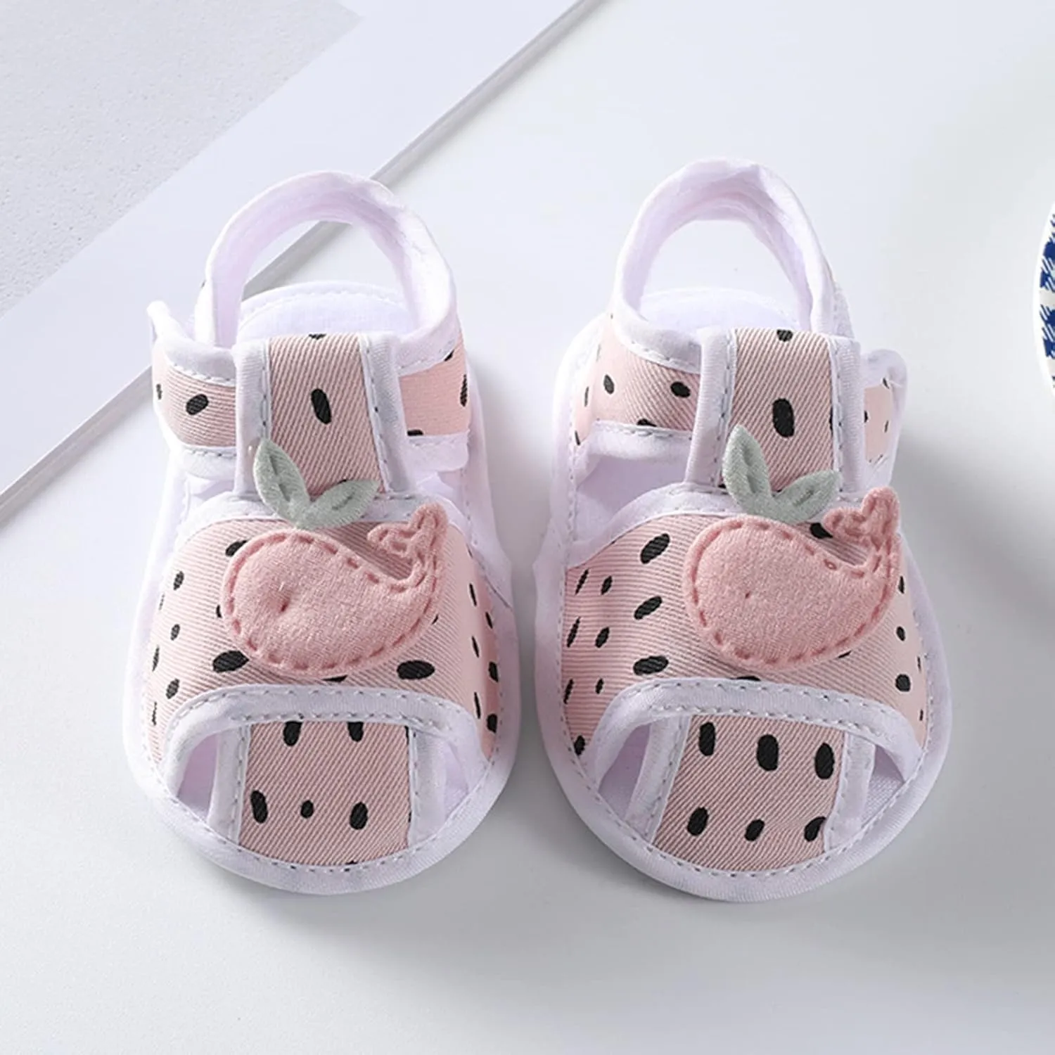 Slides for Babies Toddler Shoes Sandals Flat Bottom Lightweight Breathable Soft Comfortable Hook Loop Cute Animal Pattern