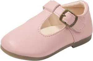Small Leather Shoes for Girls Mary Jane Shoes,Low Heel Dance lats Flower Girl Wedding Party School Shoes