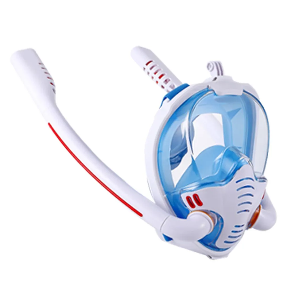 Snorkeling Masks Double Breath Tube Silicone Full Dry Diving Mask Scuba Anti Fog Adult Underwater Swimming Mask Goggles Snorkel