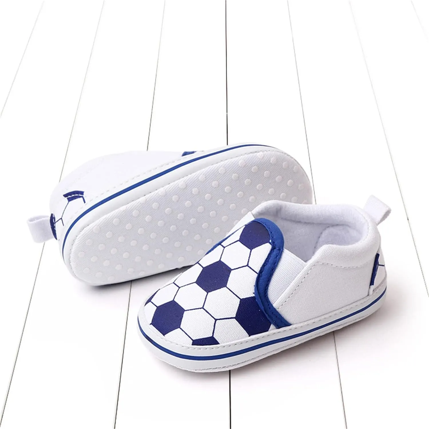 Spring and Summer Children Baby Toddler Shoes Boys and Girls Casual Shoes Flat Bottom Light Slip On Comfortable Football Print Toddler Shoes That Make Noise