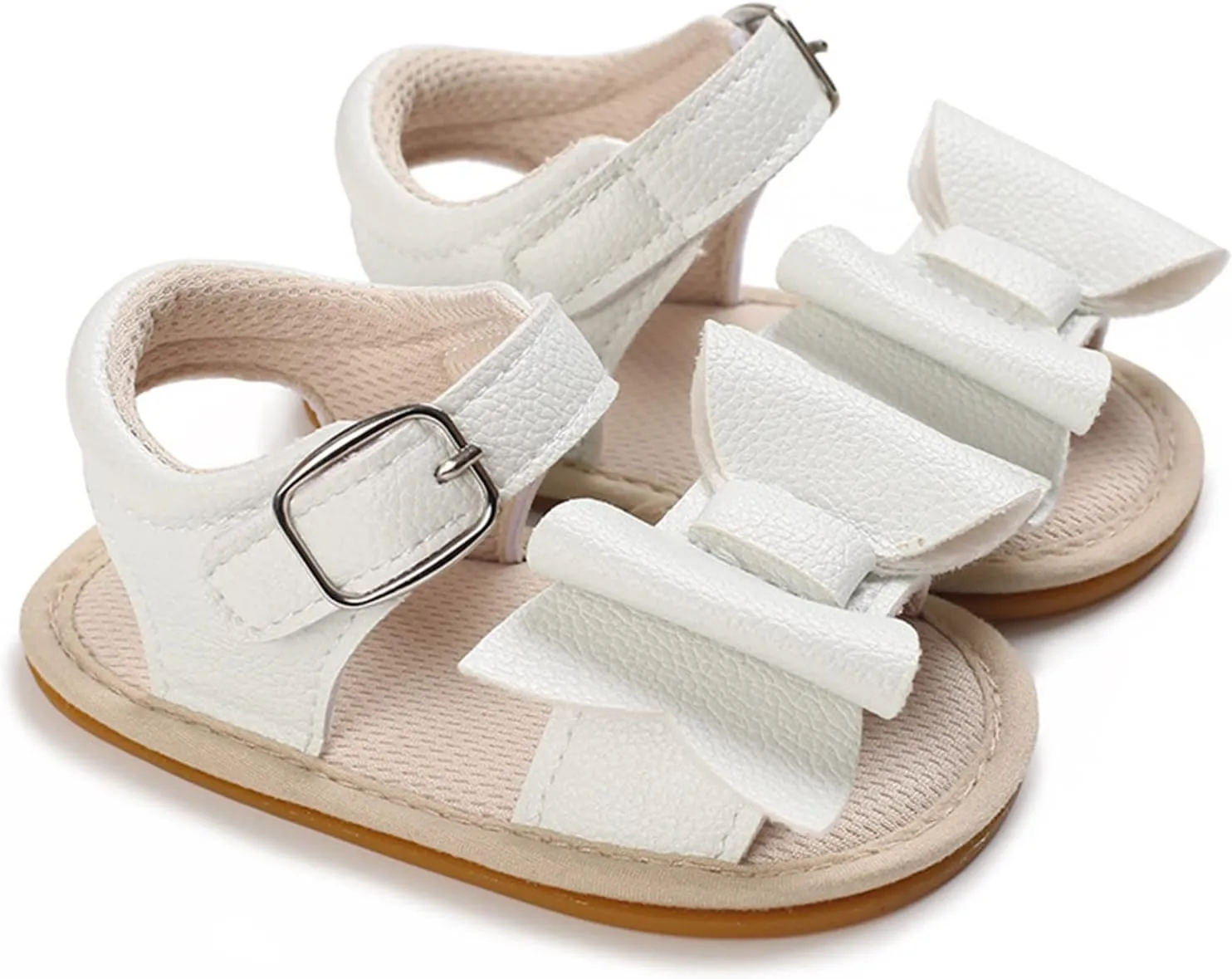 Spring And Summer Children Baby Toddler Shoes Boys And Girls Sandals Solid Color Bow Buckle Open Infant Dress Shoes Boys