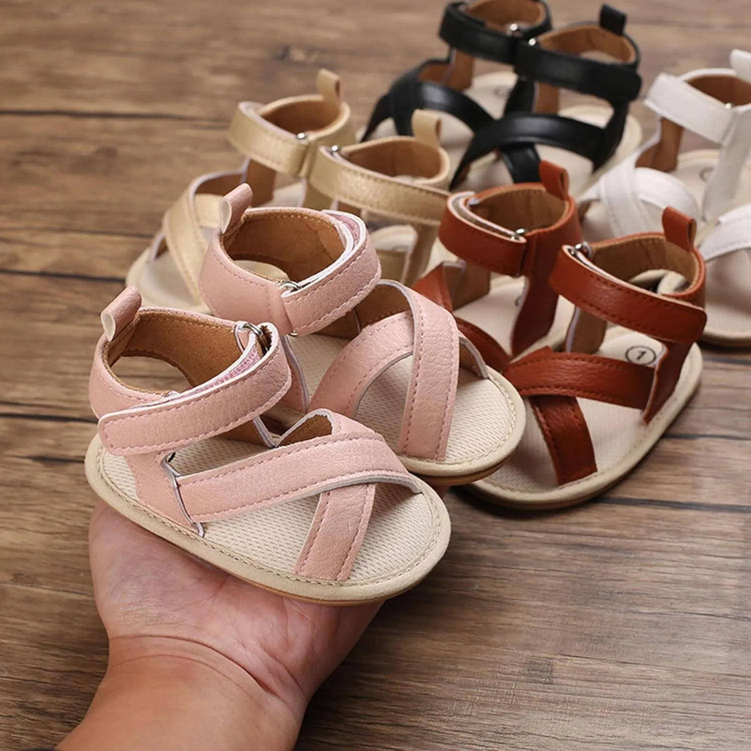 Spring And Summer Children Baby Toddler Shoes Boys And Girls Sandals Solid Color Open Toe Breathable Sheep Baby Slippers