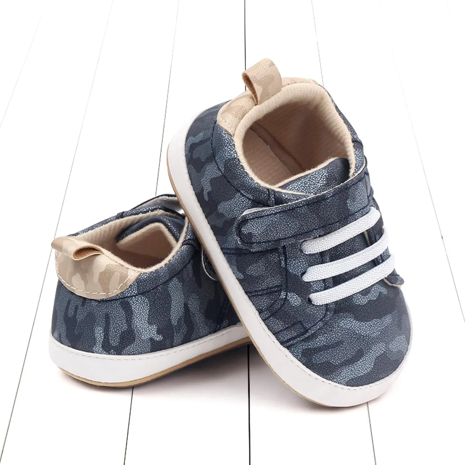 Summer Children Infant Infant Shoes Boys and Girls Sports Flat Bottom Lightweight Camouflage Print Size 4 Slip on Shoes