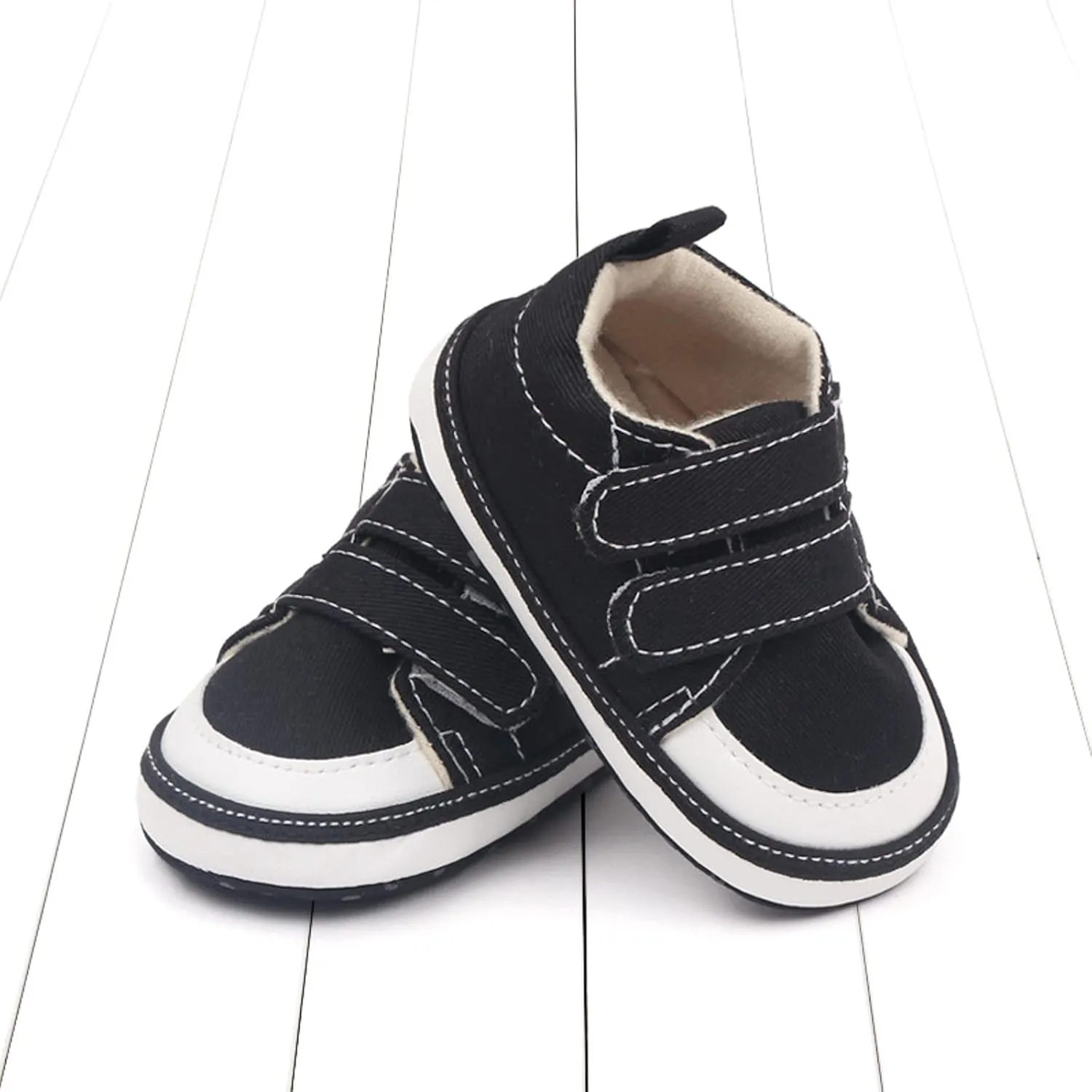 Summer Children Infant Toddler Shoes Boys and Girls Sports Lightweight Canvas Hook Loop Comfortable Water Shoes Boys (Black, 4 Infant)