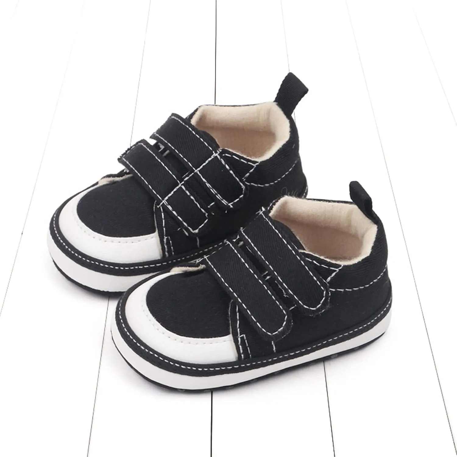 Summer Children Infant Toddler Shoes Boys and Girls Sports Lightweight Canvas Hook Loop Comfortable Water Shoes Boys (Black, 4 Infant)