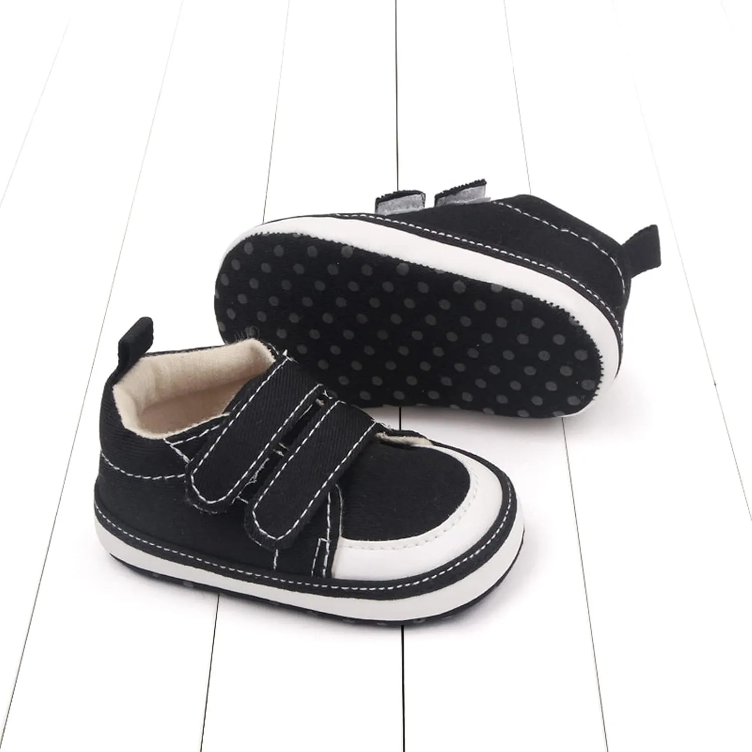 Summer Children Infant Toddler Shoes Boys and Girls Sports Lightweight Canvas Hook Loop Comfortable Water Shoes Boys (Black, 4 Infant)