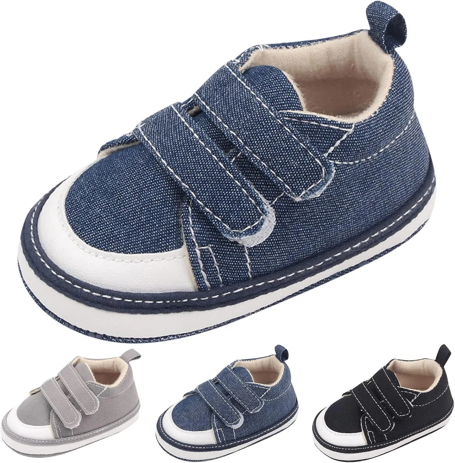 Summer Children Infant Toddler Shoes Boys and Girls Sports Lightweight Canvas Hook Loop Comfortable Water Shoes Boys (Black, 4 Infant)
