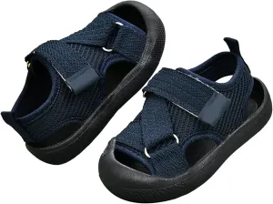Terrain Double Strap Sandals For Baby Girls Boys Rubber Sole Amphibian Shoes For Beach Pool Hiking Walking & Sports