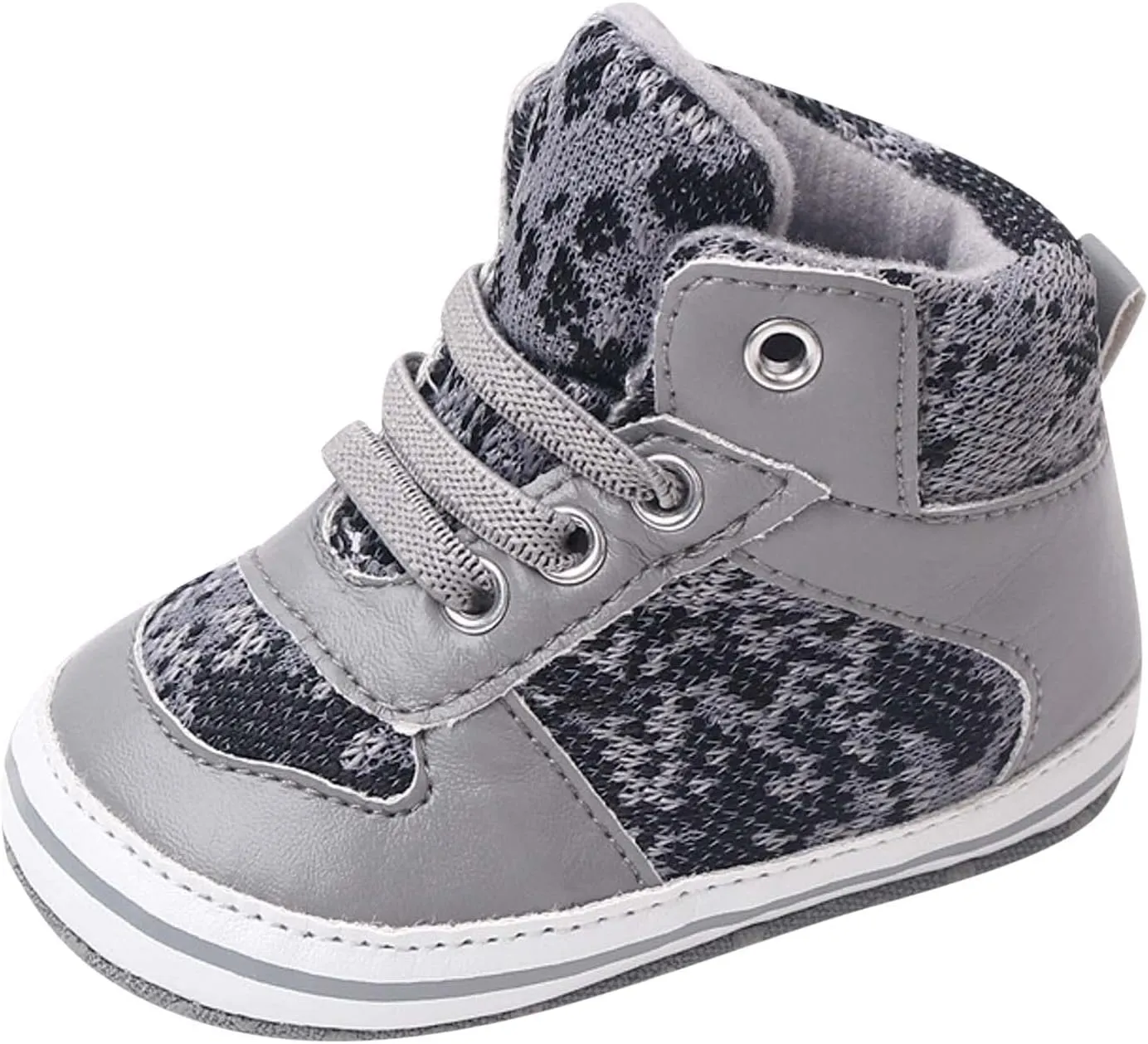Toddler Baby Boys Girls High Tops Ankle Sneakers Infant Soft Sole Anti-Slip Prewalker Warm First Walking Shoes