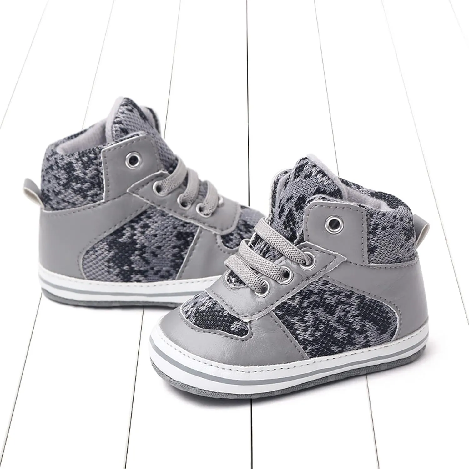 Toddler Baby Boys Girls High Tops Ankle Sneakers Infant Soft Sole Anti-Slip Prewalker Warm First Walking Shoes
