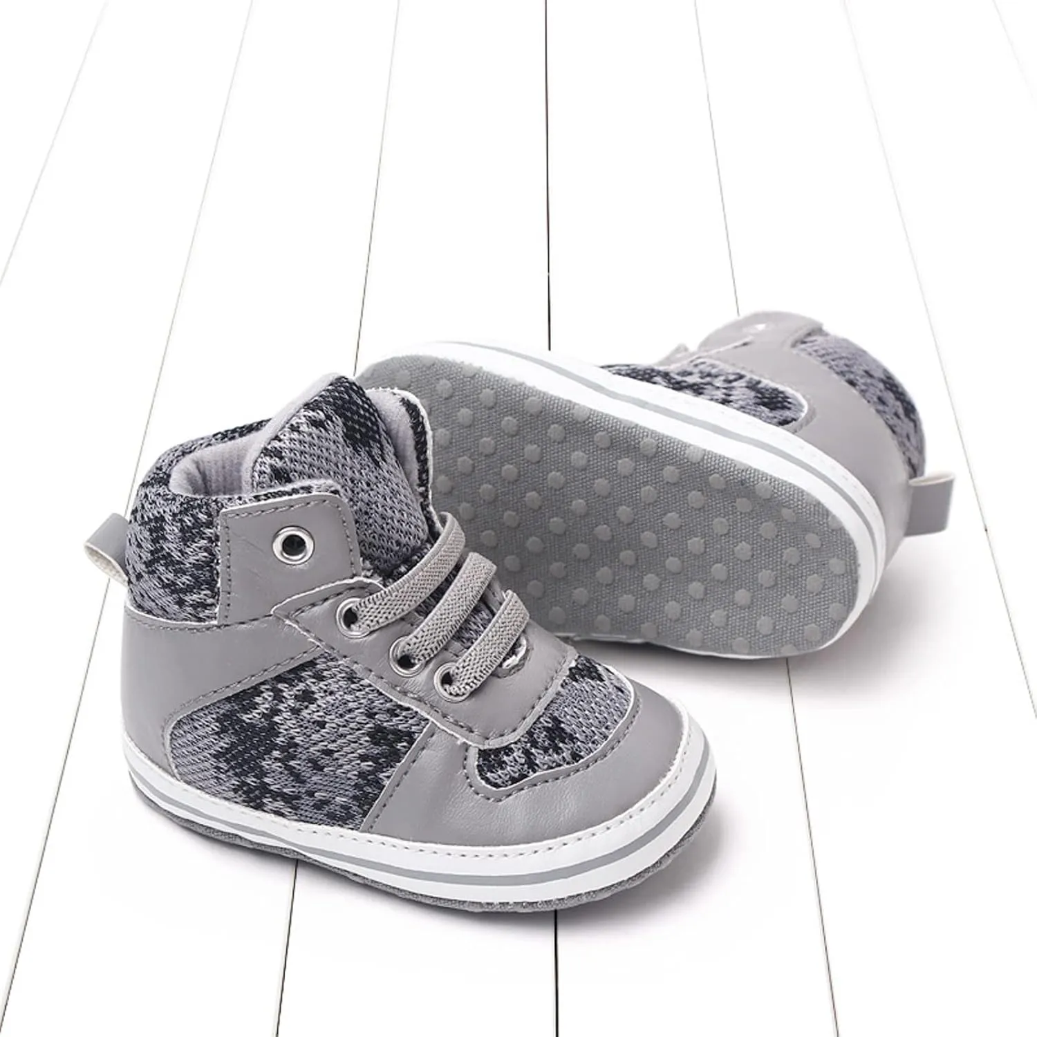 Toddler Baby Boys Girls High Tops Ankle Sneakers Infant Soft Sole Anti-Slip Prewalker Warm First Walking Shoes