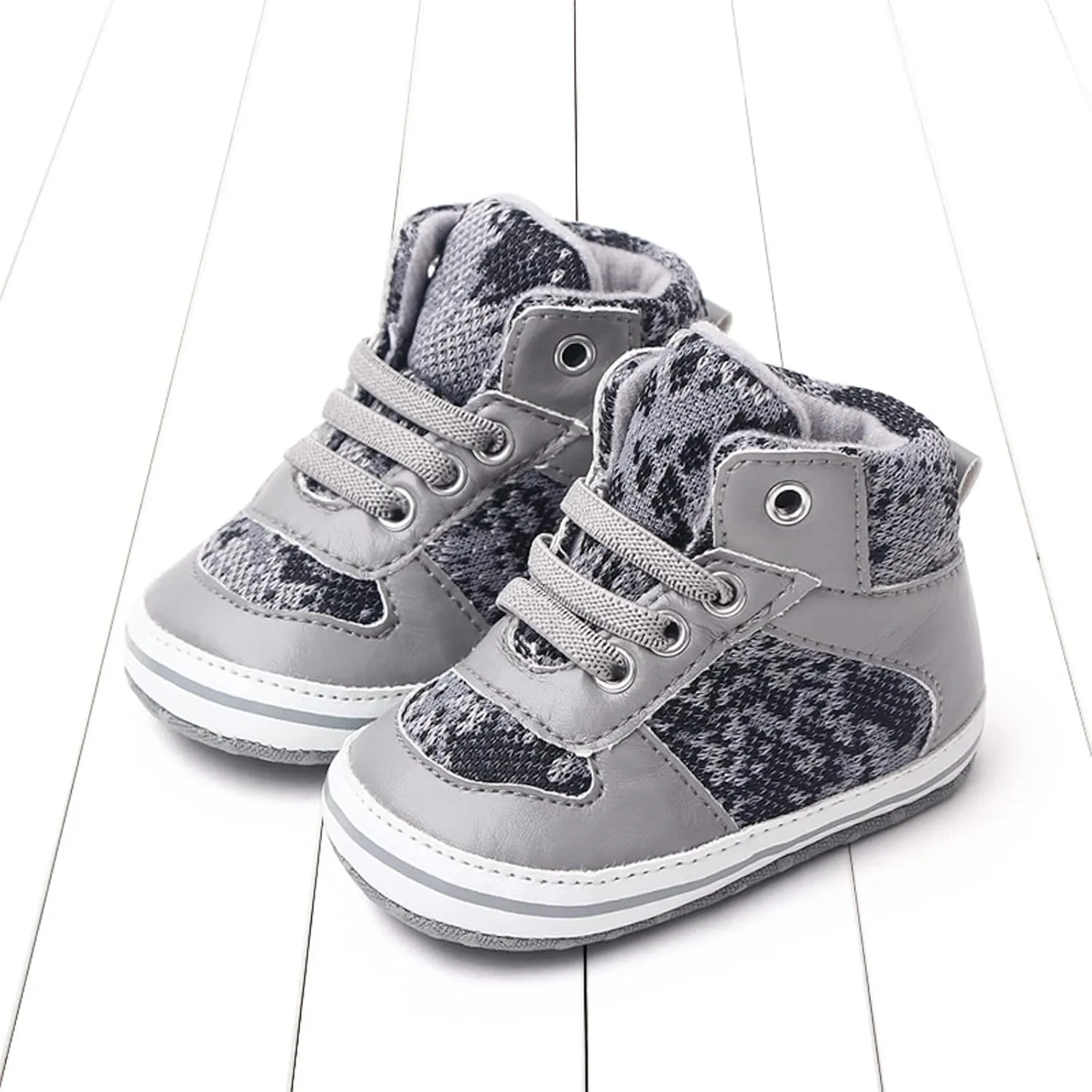 Toddler Baby Boys Girls High Tops Ankle Sneakers Infant Soft Sole Anti-Slip Prewalker Warm First Walking Shoes