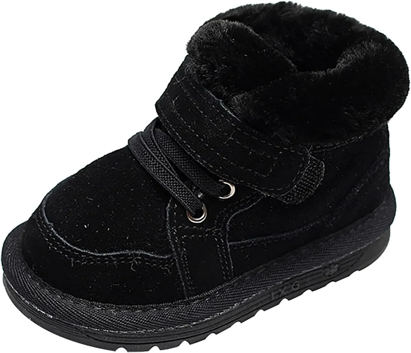 Toddler Baby Boys Girls High Tops Fleece Ankle Sneakers Soft Anti-Slip Sole PU Leather Warm Baby Shoes Toddler Girl