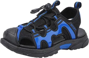 Toddler Baby Girl Boy Child Sandals Summer Breathable Shoes Premium Soft Sole Non Slip Slippers (Blue, 4 Big Kids)