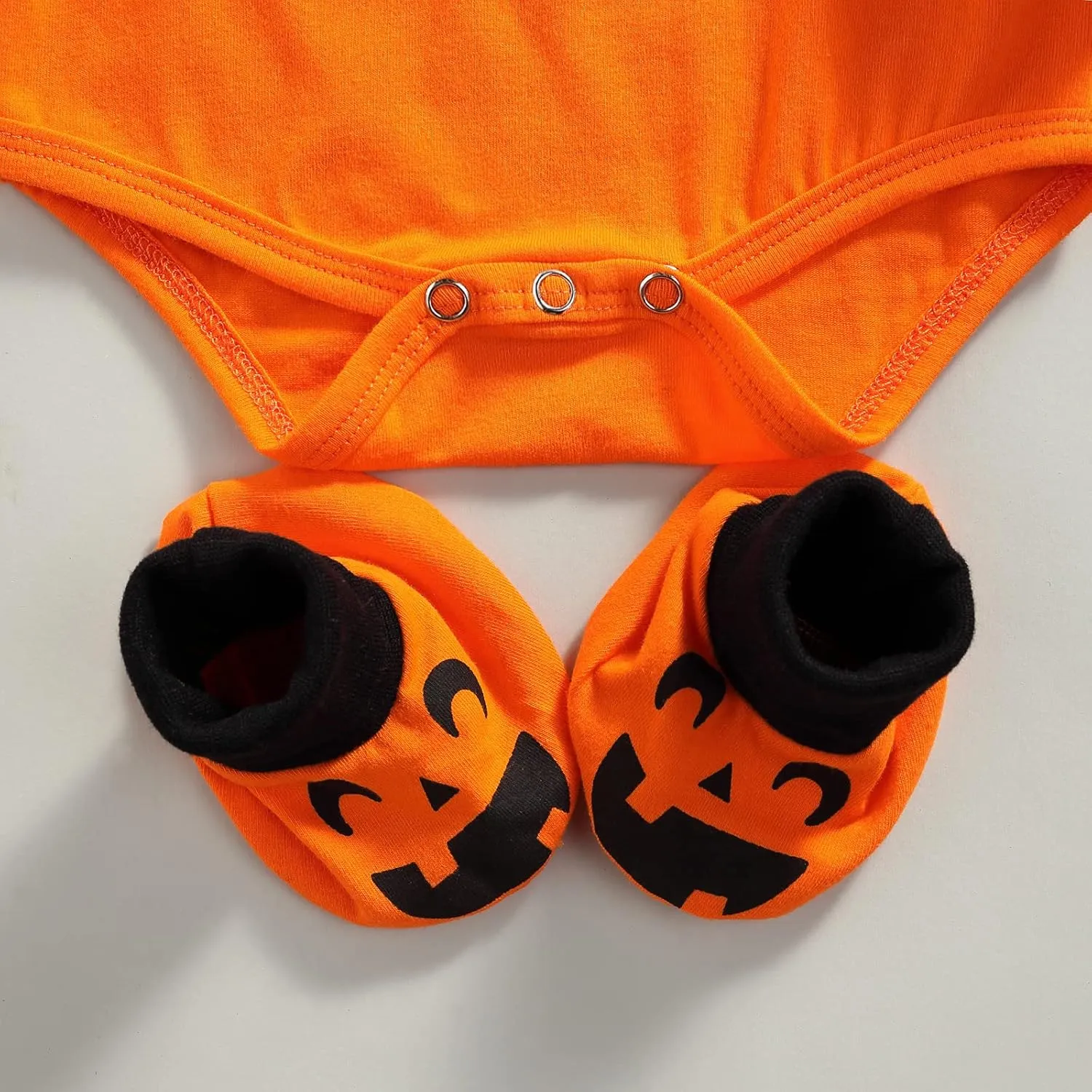 Toddler Baby Girl Boy Halloween Pumpkin Costumes Newborn Baby Pumpkin Outfits with Hat