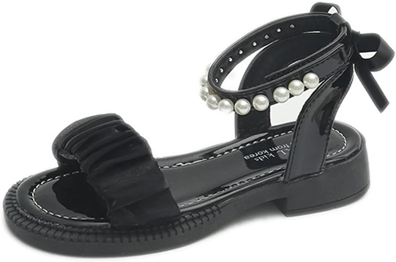 Toddler Baby Girl Child Summer Shoes Lace Sandals Non Slip Soft Sole Open Toe Shoes Elegant (Black, 11 Little Child)