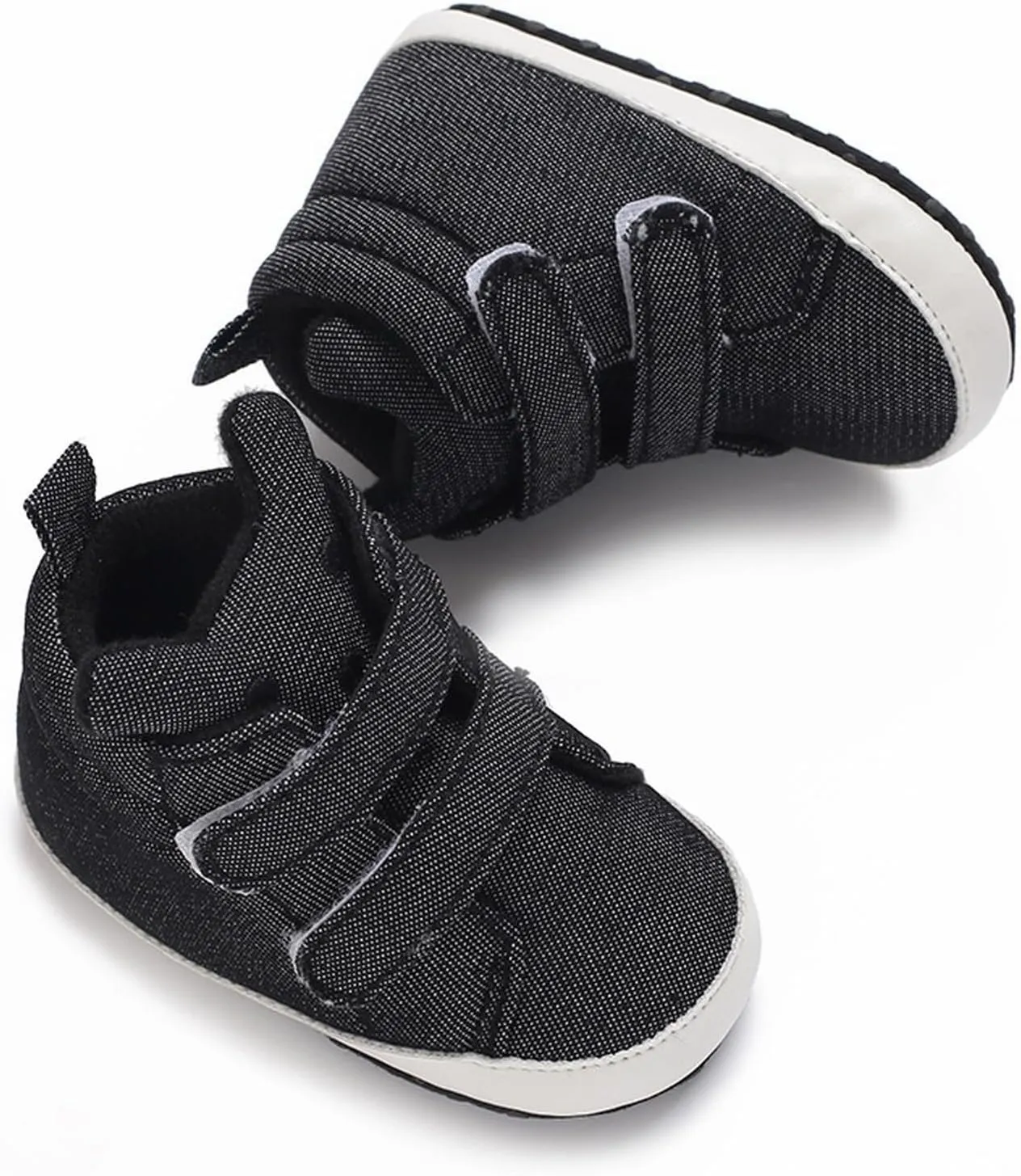 Toddler Baby High Tops Ankle Sneakers Boys Girls Soft Anti Slip Plat Sole Cotton Boots Hook Loop Walking Shoes