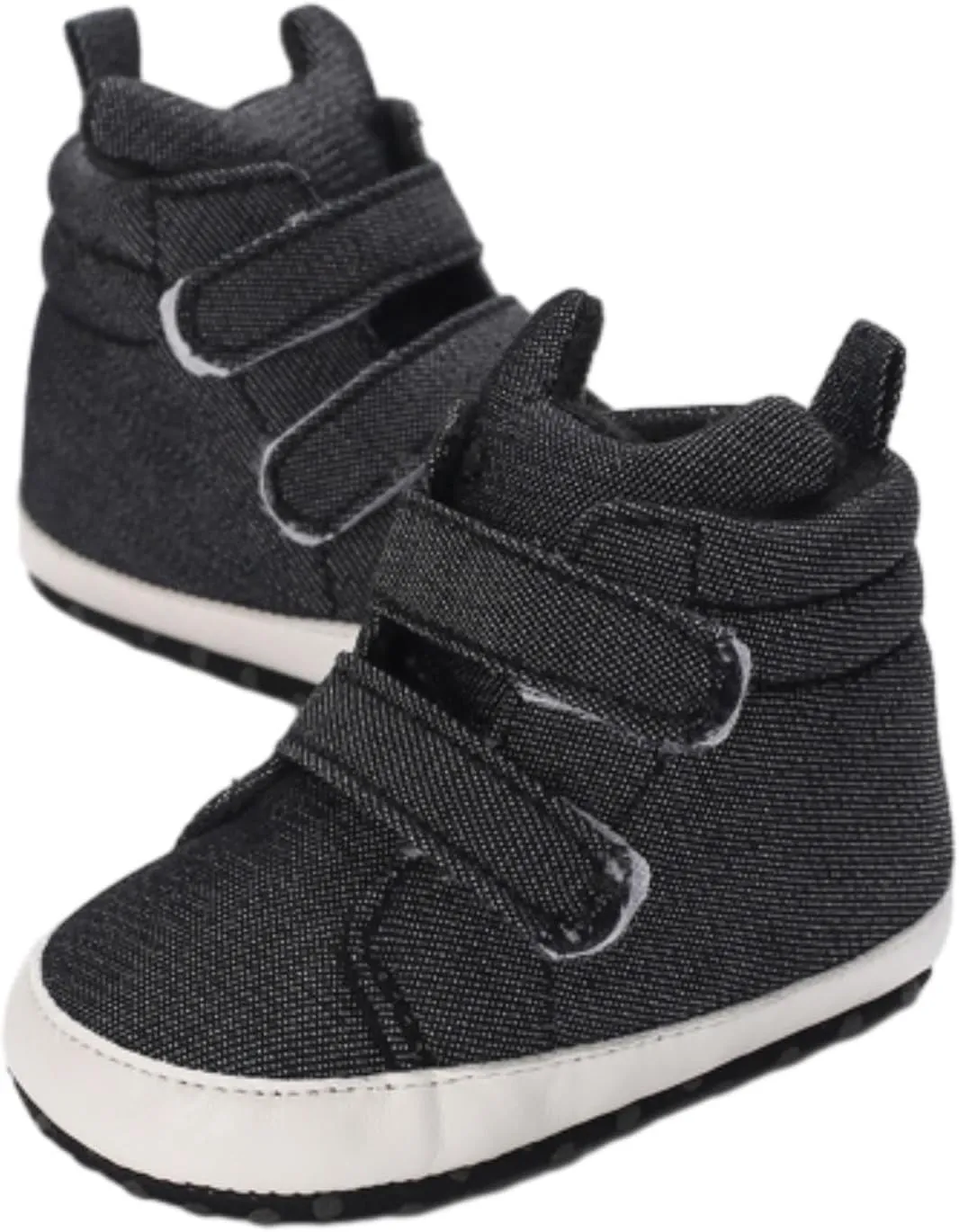 Toddler Baby High Tops Ankle Sneakers Boys Girls Soft Anti Slip Plat Sole Cotton Boots Hook Loop Walking Shoes