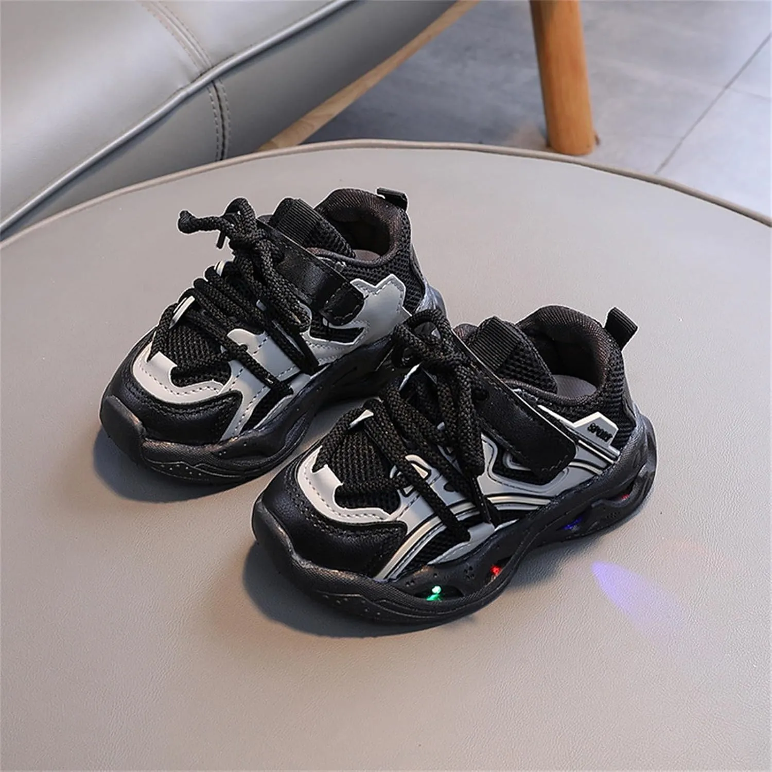 Toddler Baby LED Light Shoes Kids Boys Girls Non Slip Breathable Wide Mesh Sneakers Fashion Casual Sports Shoes