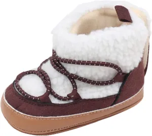 Toddler Baby Winter Fleece Cozy Boots Infant Plush Warm  Lined Soft Non-Slip Soft Sole Sneakers House Shoes