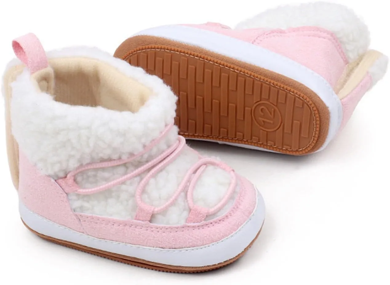 Toddler Baby Winter Fleece Cozy Boots Infant Plush Warm  Lined Soft Non-Slip Soft Sole Sneakers House Shoes