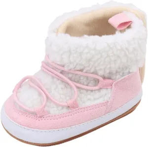 Toddler Baby Winter Fleece Cozy Boots Infant Plush Warm  Lined Soft Non-Slip Soft Sole Sneakers House Shoes