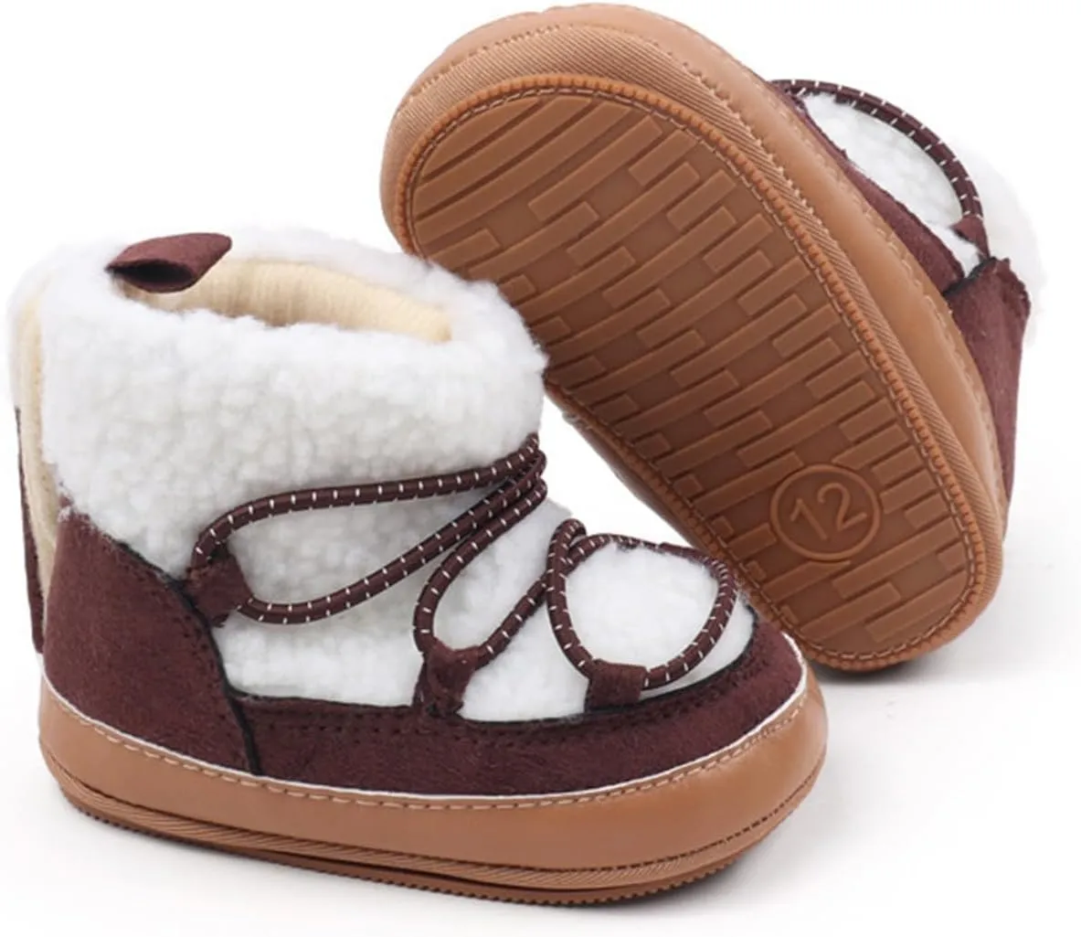 Toddler Baby Winter Fleece Cozy Boots Infant Plush Warm  Lined Soft Non-Slip Soft Sole Sneakers House Shoes