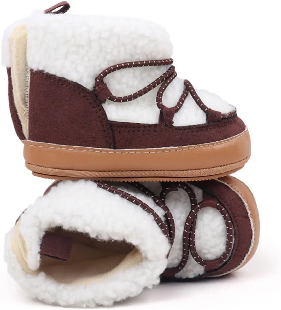 Toddler Baby Winter Fleece Cozy Boots Infant Plush Warm  Lined Soft Non-Slip Soft Sole Sneakers House Shoes