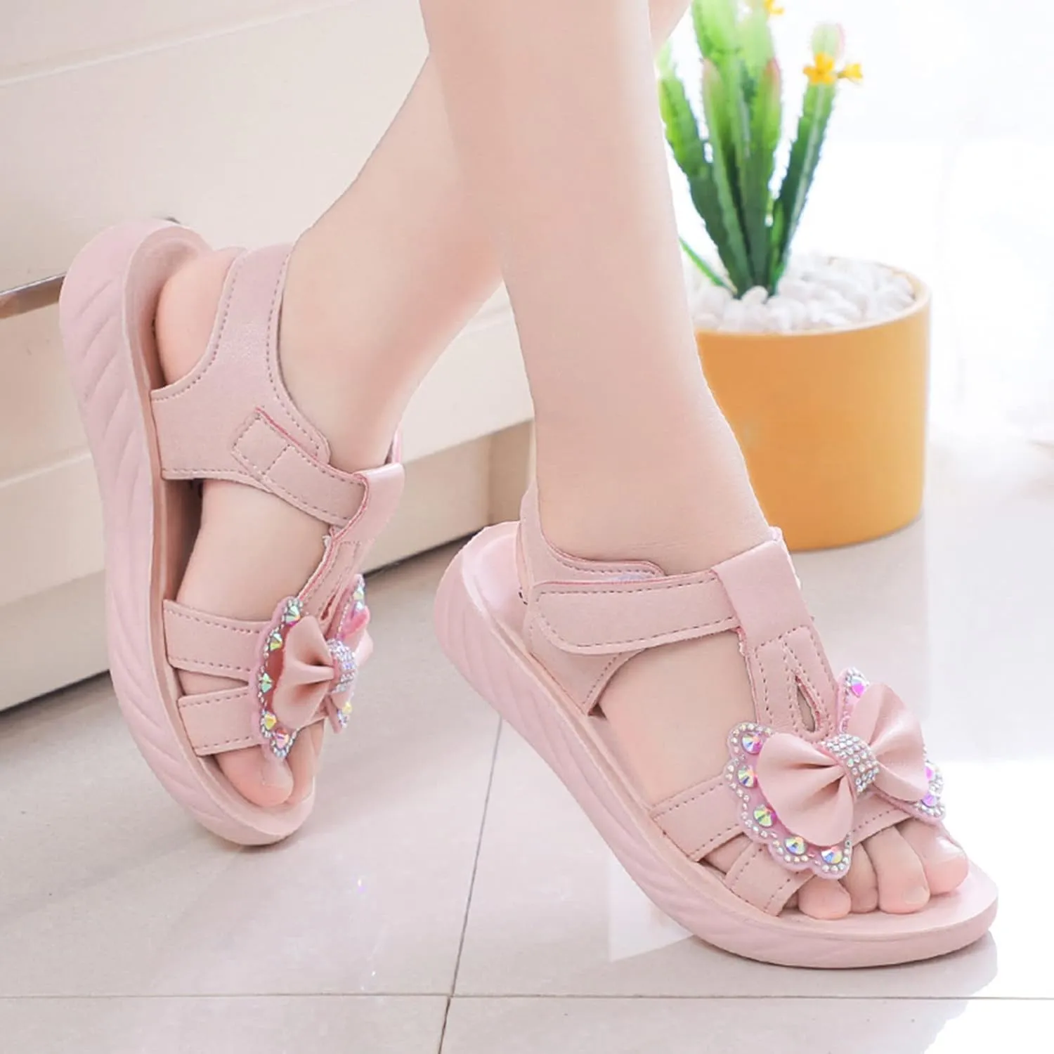 Toddler Ballet Lats Sandals Fashion Little Girls Soft Soles Children Shoes Middle Size Children Size 4 Baby Shoes Girl
