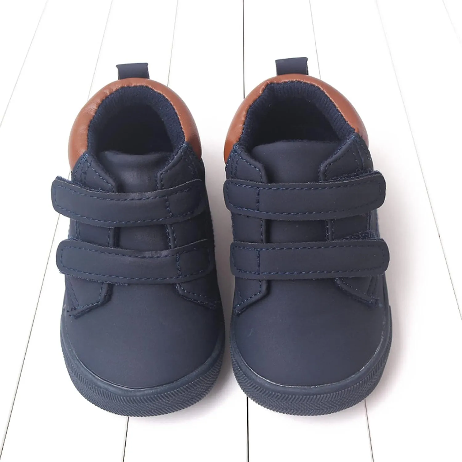 Toddler Boys Girls Ankle Sneakers Infant Baby PU Leather High Tops Anti-Slip Soft Sole First Walking Sports Shoes
