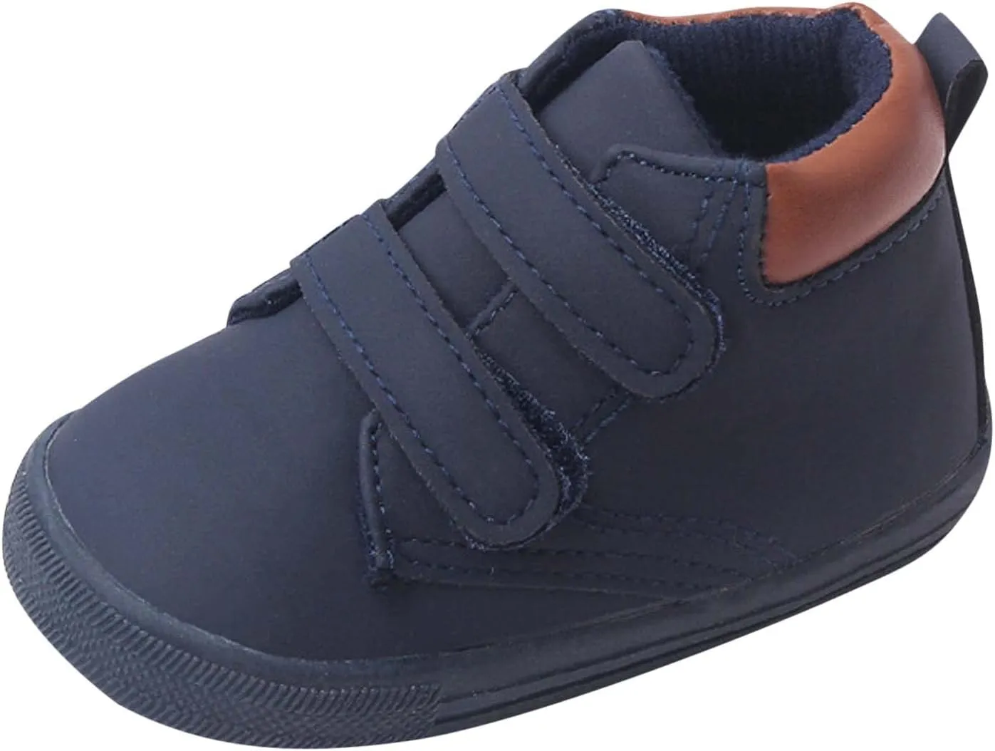 Toddler Boys Girls Ankle Sneakers Infant Baby PU Leather High Tops Anti-Slip Soft Sole First Walking Sports Shoes