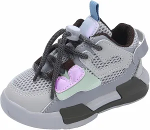 Toddler Boys Girls Lightweight Athletic Shoes Mesh Breathable Walking Sneakers Lace-up Soft Soles Sports Toddlers Babies
